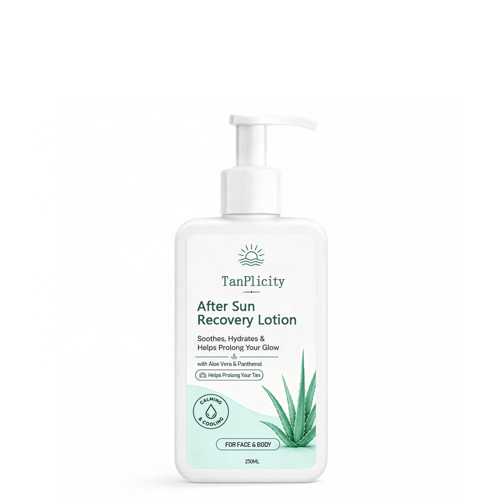 Private Label Sunbed Body After Sun Lotion Extender Moisturizer for Sunburn Relief Tan Cream Fruity Scent 250ml