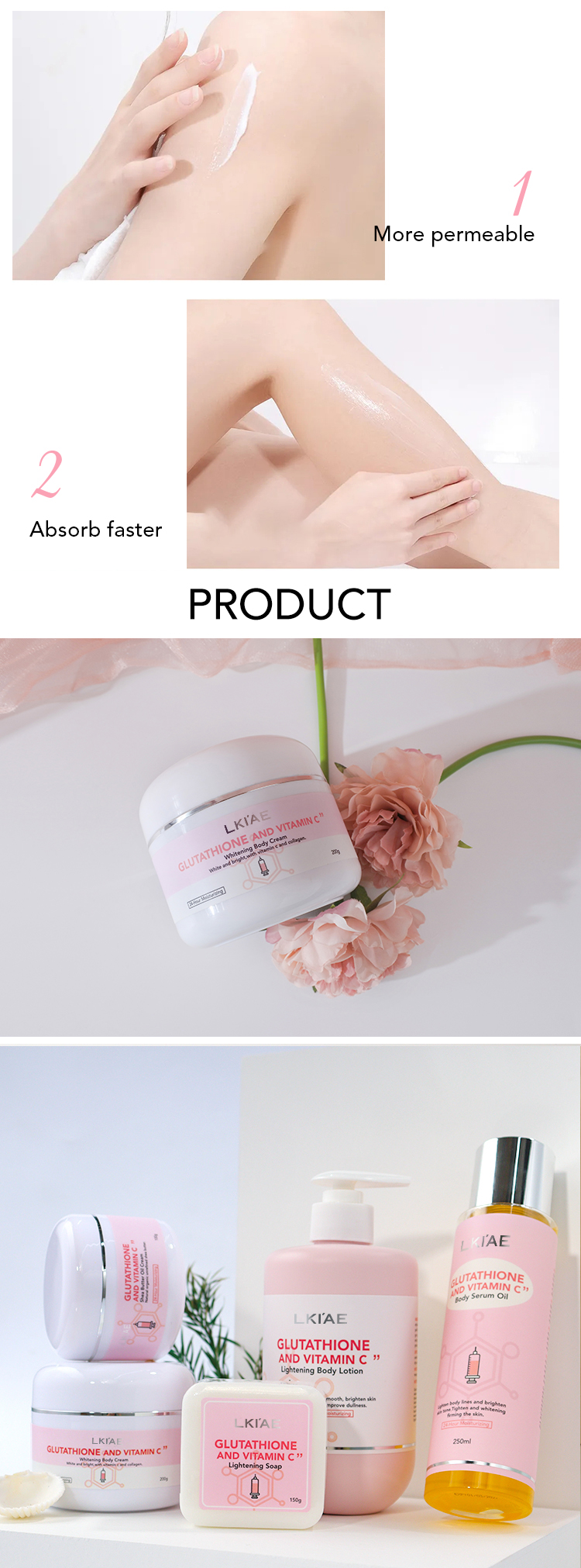 Glutathione Body Cream Texture Display