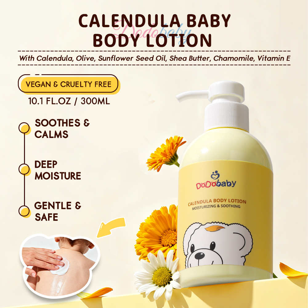 Private Label Korean Natural Vegan Organic Kids Skin Care Shea Butter Calendula Brightening Sensitive Moisture Baby Body Lotion