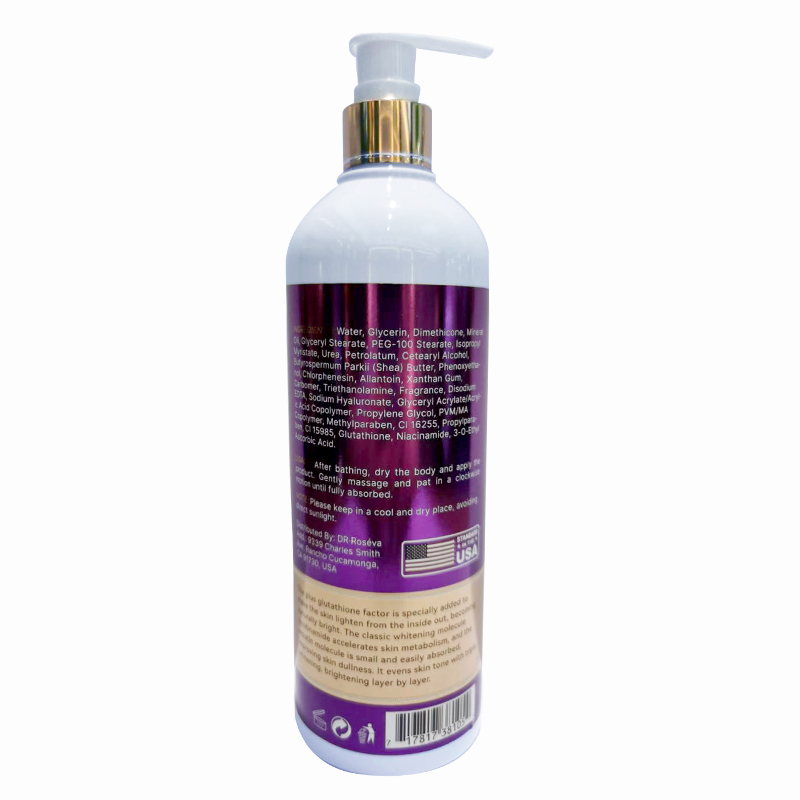 Private Label Woman Natural Body Cosmetic Body Whitening Lotion 500ml Moisturizing Hydrating Body Lotion Skincare Products