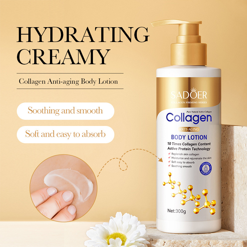 300g SADOER Collagen Body Lotion Skincare Nourishing Whitening Body Skin Care Cream for Women