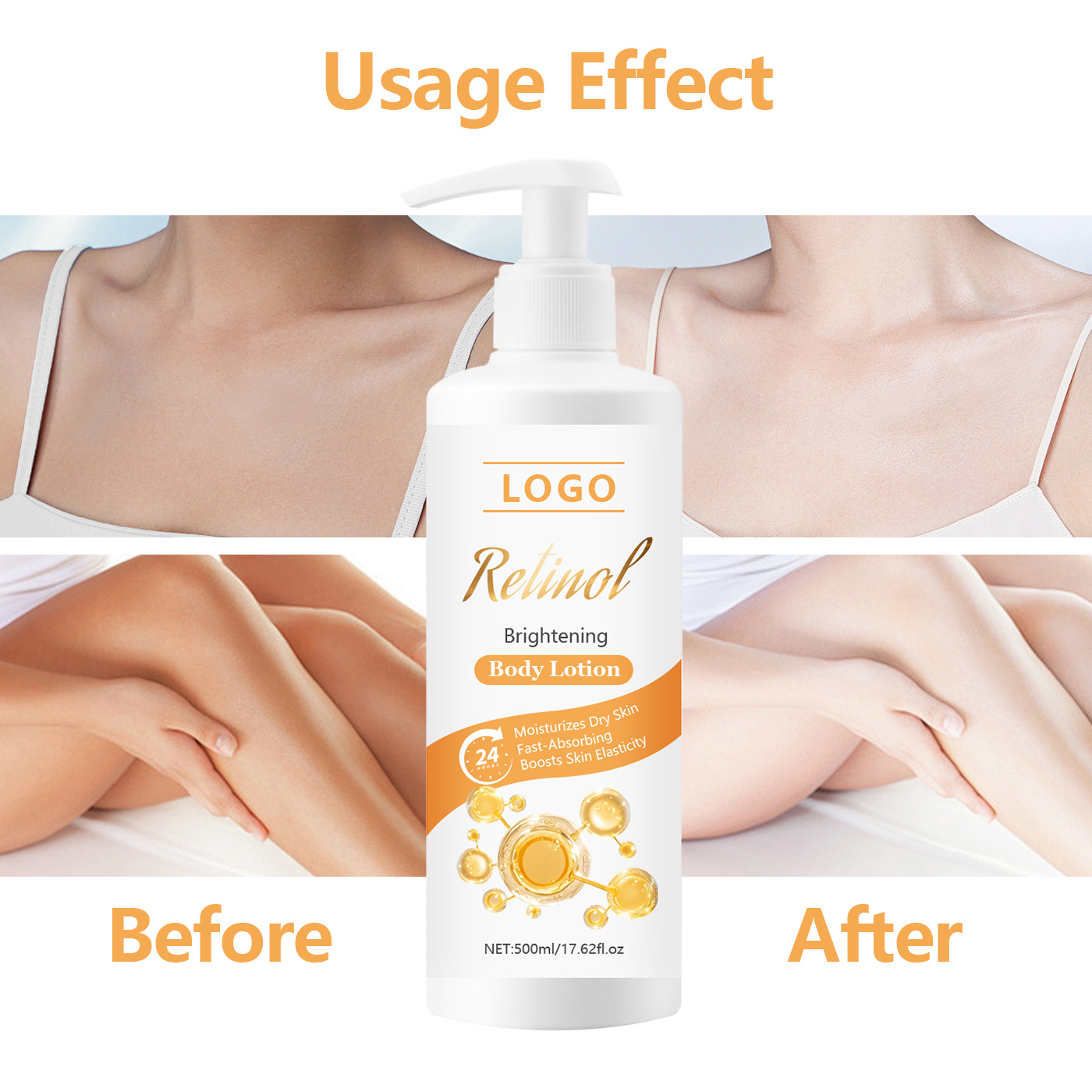 Factory-direct Wholesale Retinol-enriched Body Lotion for Brightening, Hydration, Moisturizing, and Nourishing the Skin