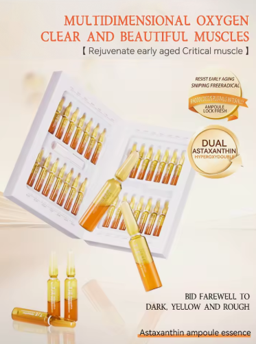 Hot Sale Astaxanthin Face Body Skincare Ampoule Liquid Serum Brightening Tightening Pores Repairing Wrinkles Anti-Oxidant