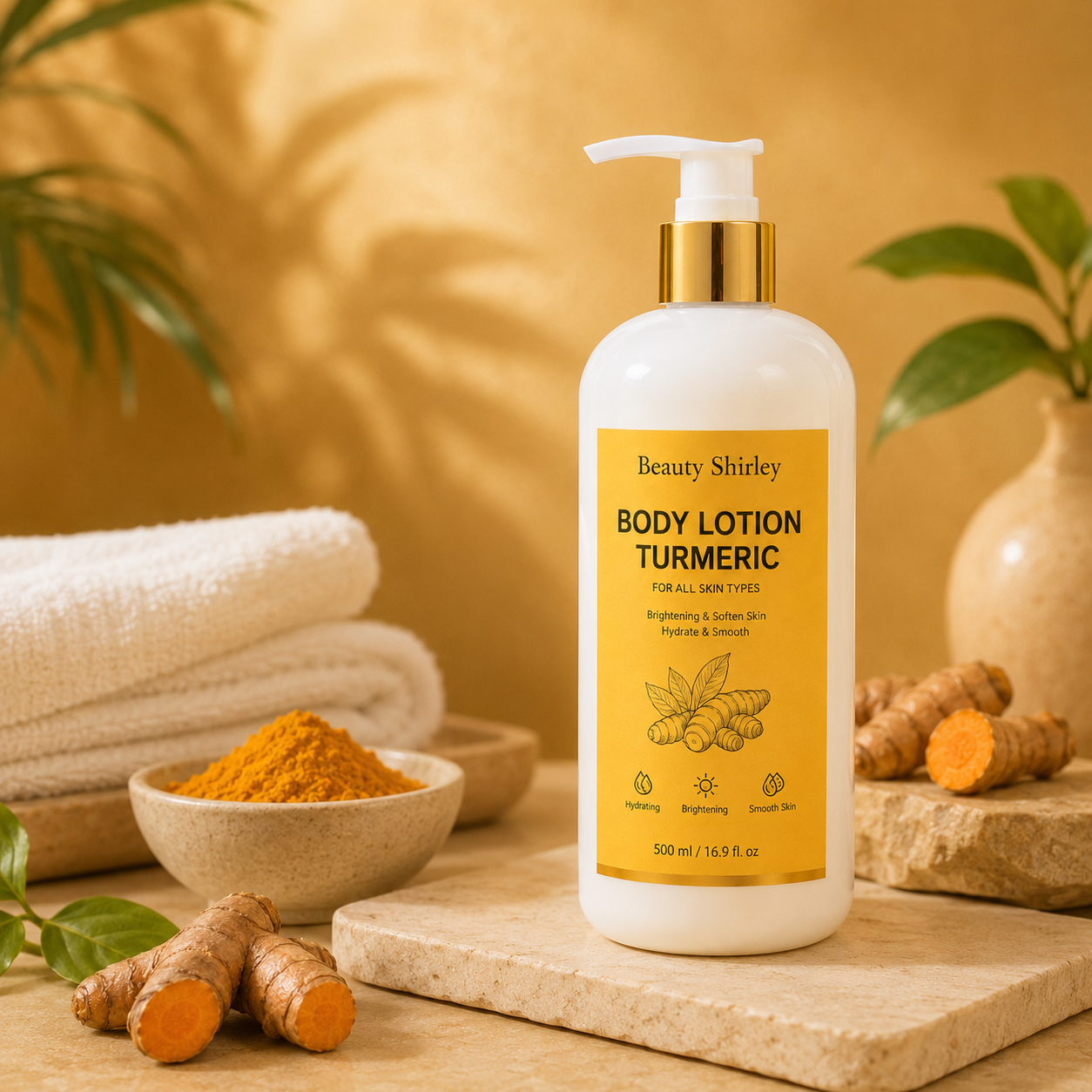 Private Label Organic Turmeric Body Lotion Nourishing Hydrating Skin Lightening Body Milk for Daily Care Body Whitening Lotion