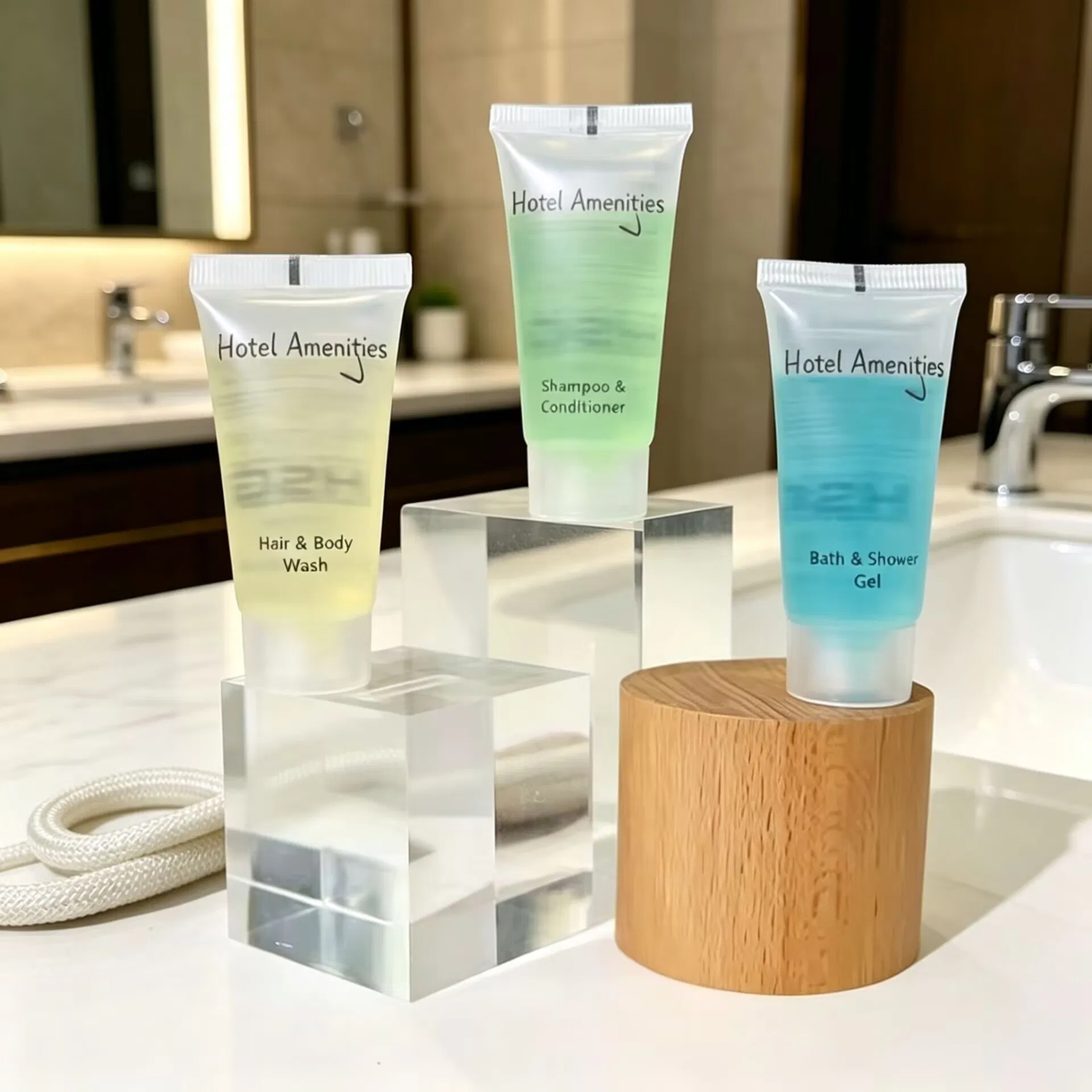 Premium Hotel Essentials Travel Kit: Shampoo Conditioner Shower Gel Body Lotion