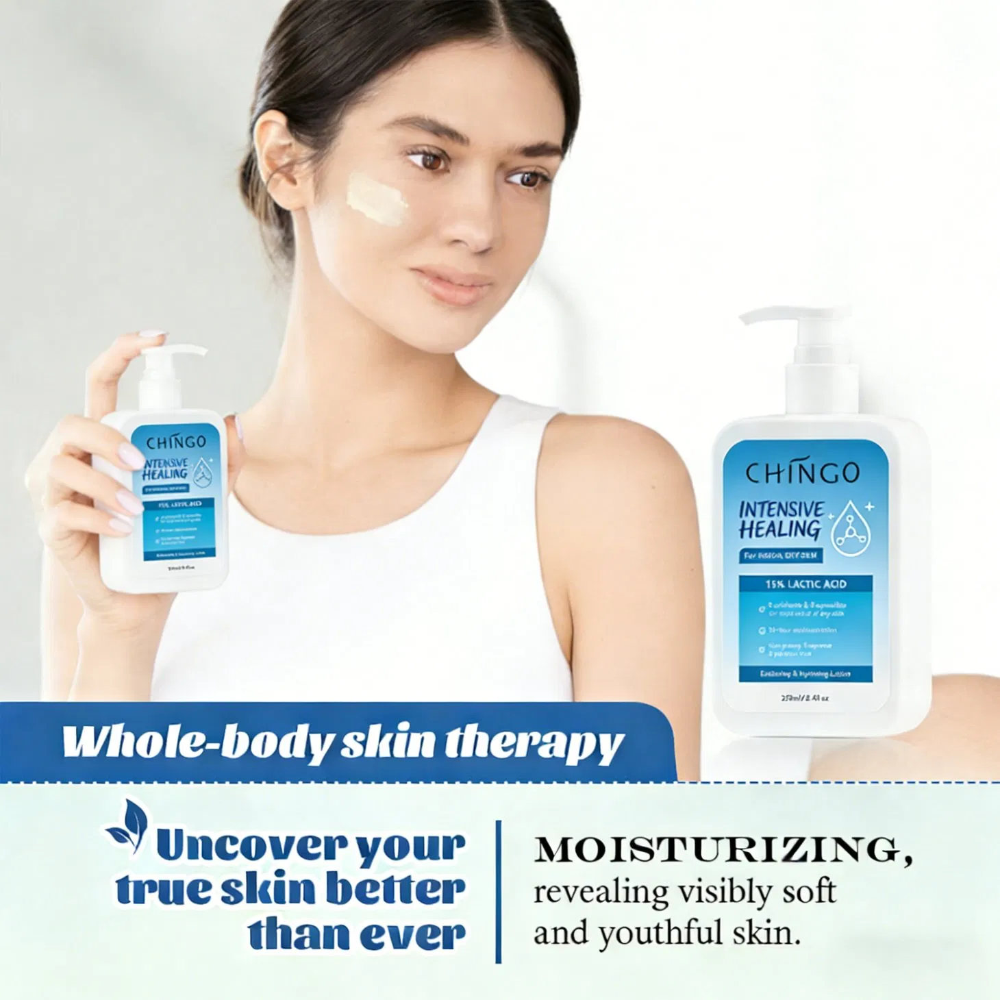 Organic Body Moisturizer Lotion 15% Lactic Acid Exfoliating Hydrating Body Lotion