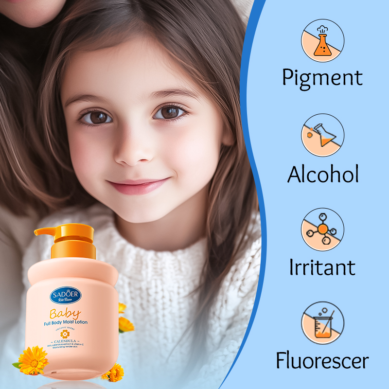 The Most Popular Private Label SADOER Children's Calendula Vitamin E Body Lotion Moisturizing and Hydrating in Autumn and Winter