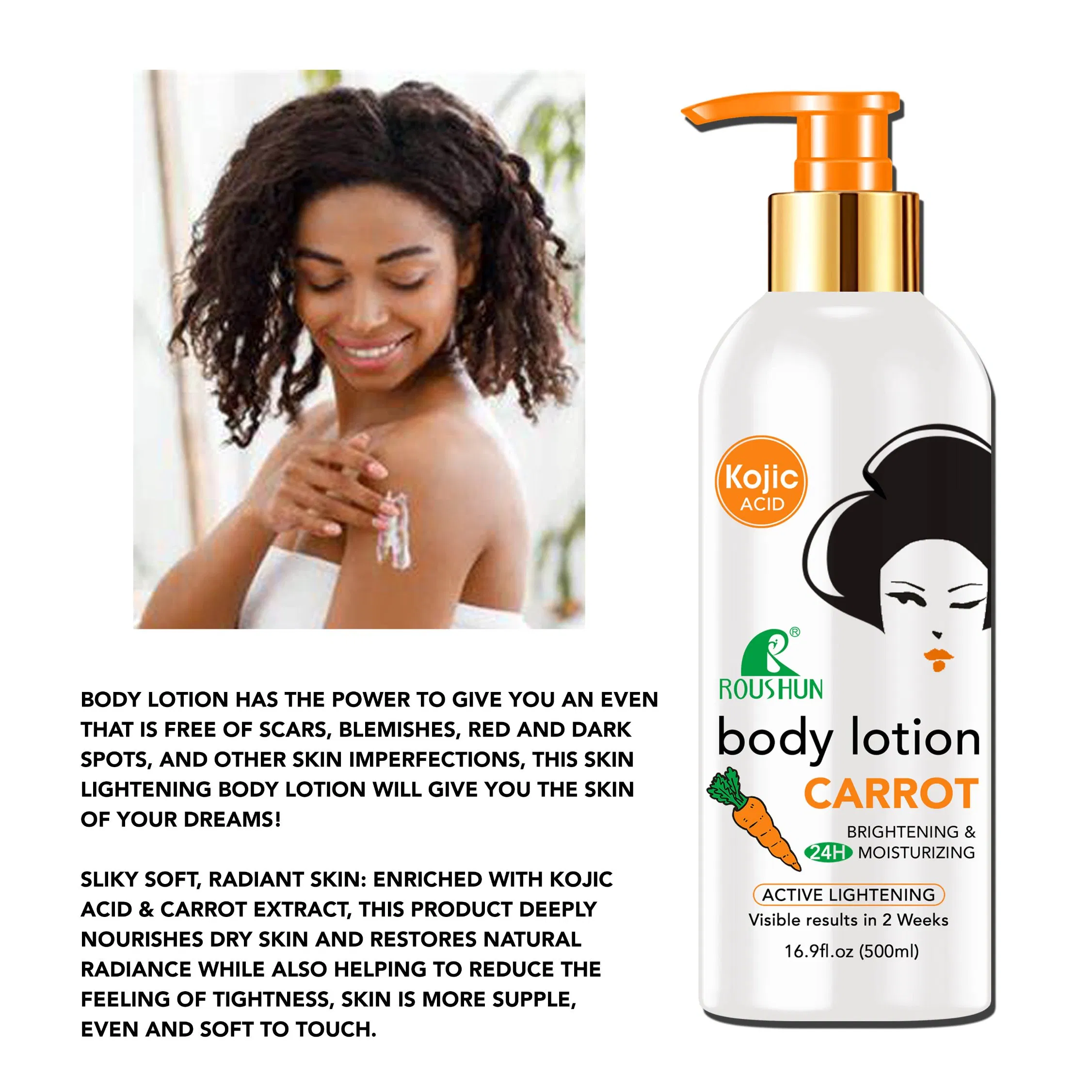 Roushun Organic Vitamin E Smoothing Whitening Deeo Hydration Carrot Body Lotion