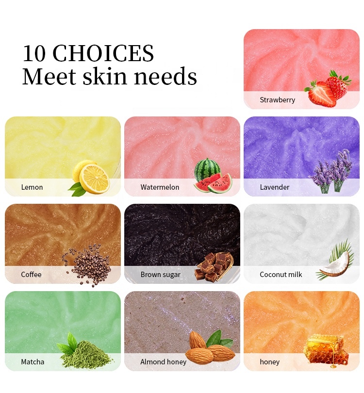 Strawberry Ice Cream Body Scrub Vegan Milk Lemon Coconut Watermelon Vitamin C Exfoliating And Moisturizing Organic Body Products