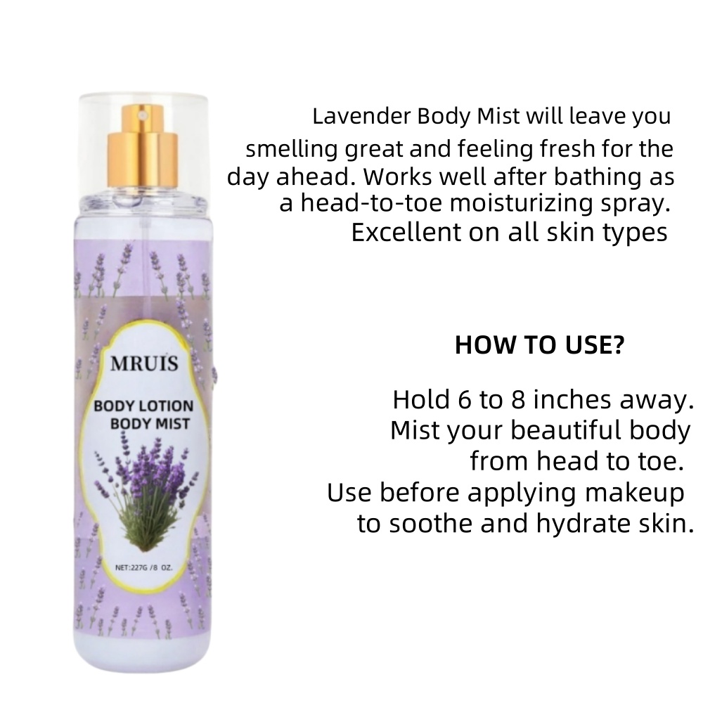 Set for Ladies Deeply Moisturizing Fragrant Body Lotion Delicate Fragrant Spray Action Enriched with Shea Butterand Vitamin E