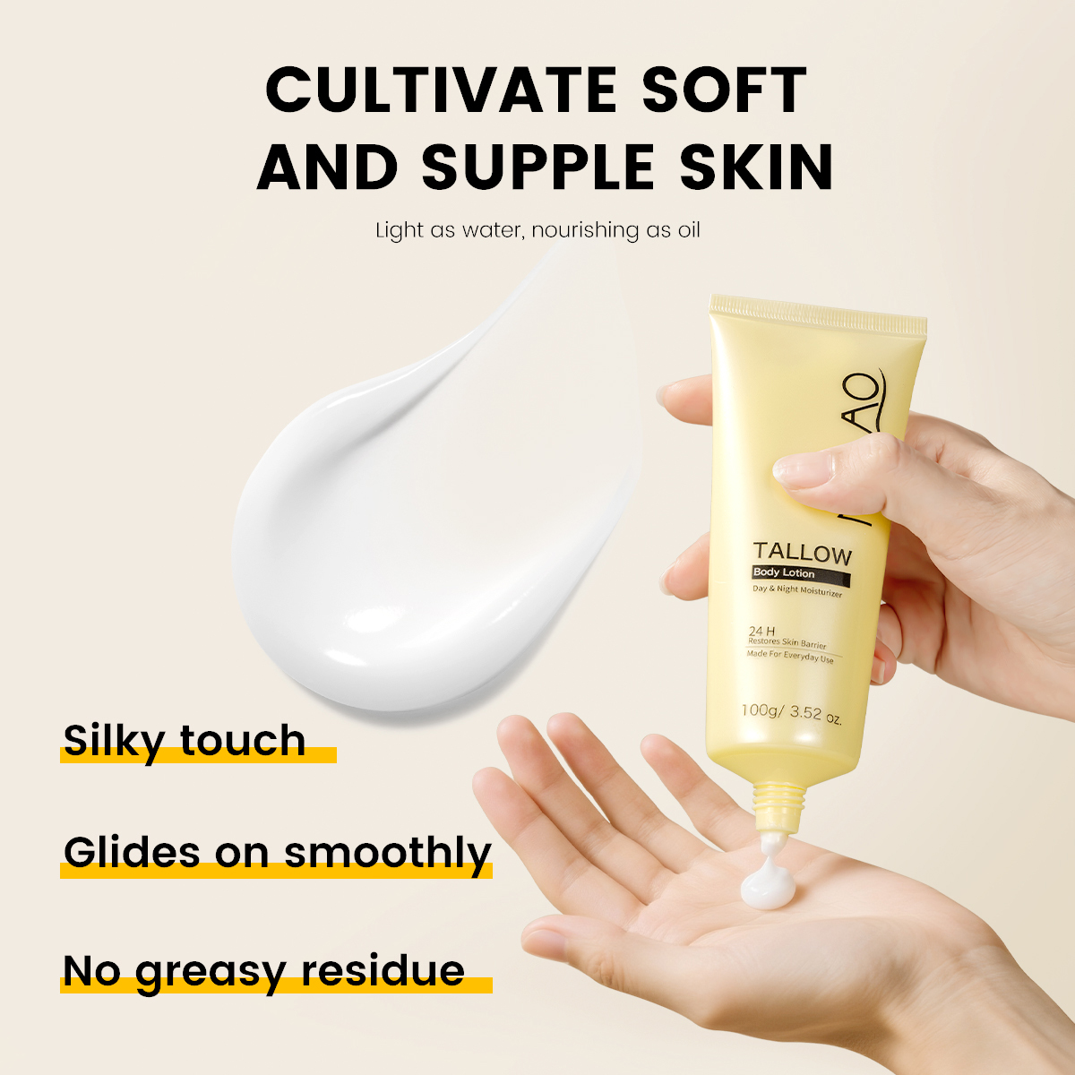 Custom logo Cosmetics Halal Tallow Moisturizing Body Lotion Herbal Body Nourishing Lotion in Winter
