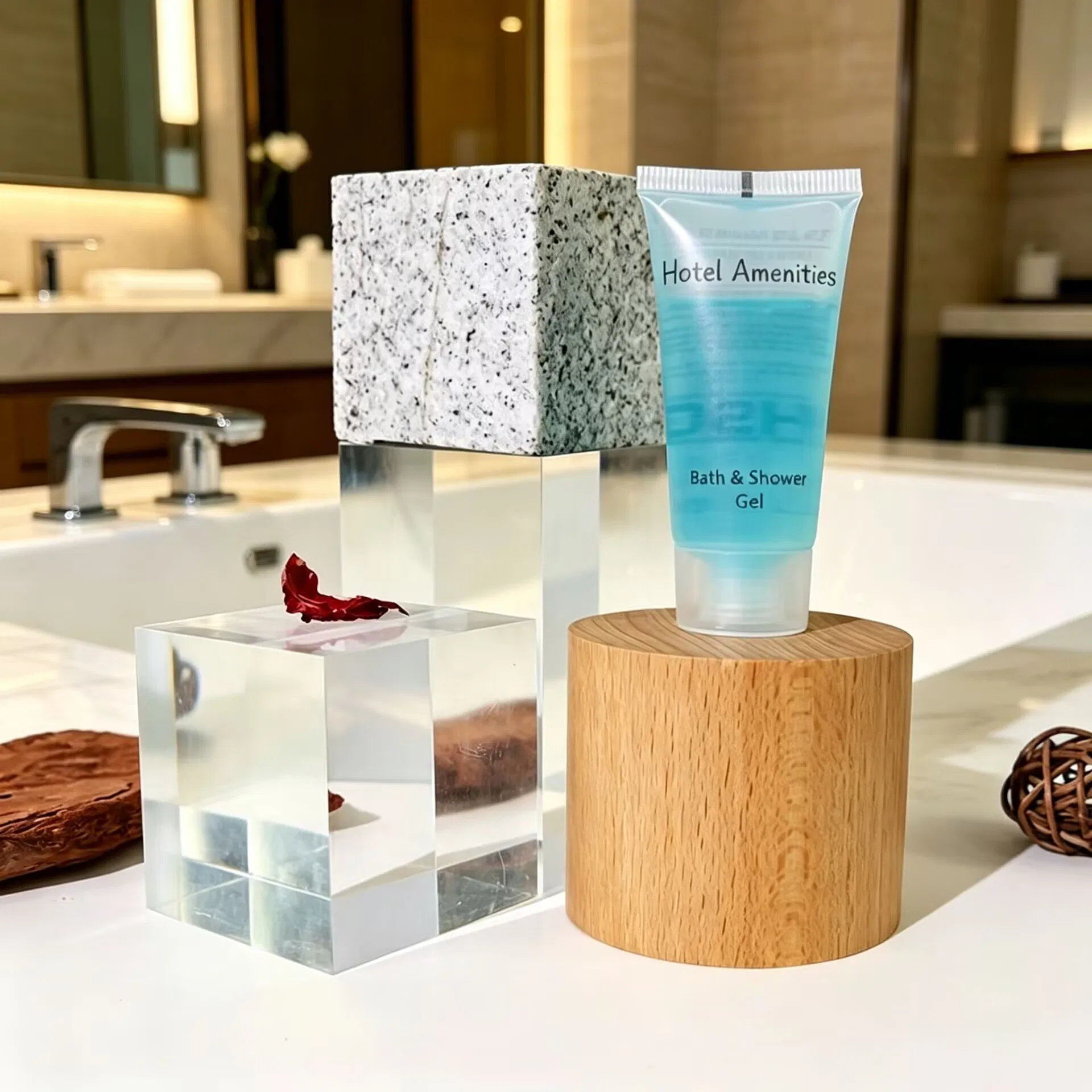 Premium Hotel Essentials Travel Kit: Shampoo Conditioner Shower Gel Body Lotion