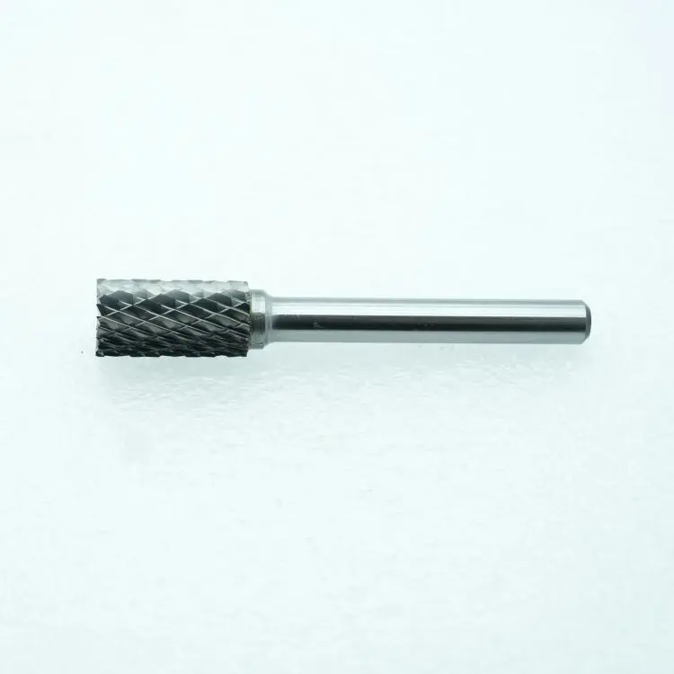 Tungsten carbide cylinder shape rotary burr double cutting