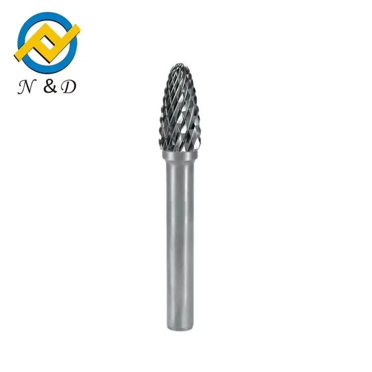 tungsten carbide rotary burr double cut ball nosed tree shape