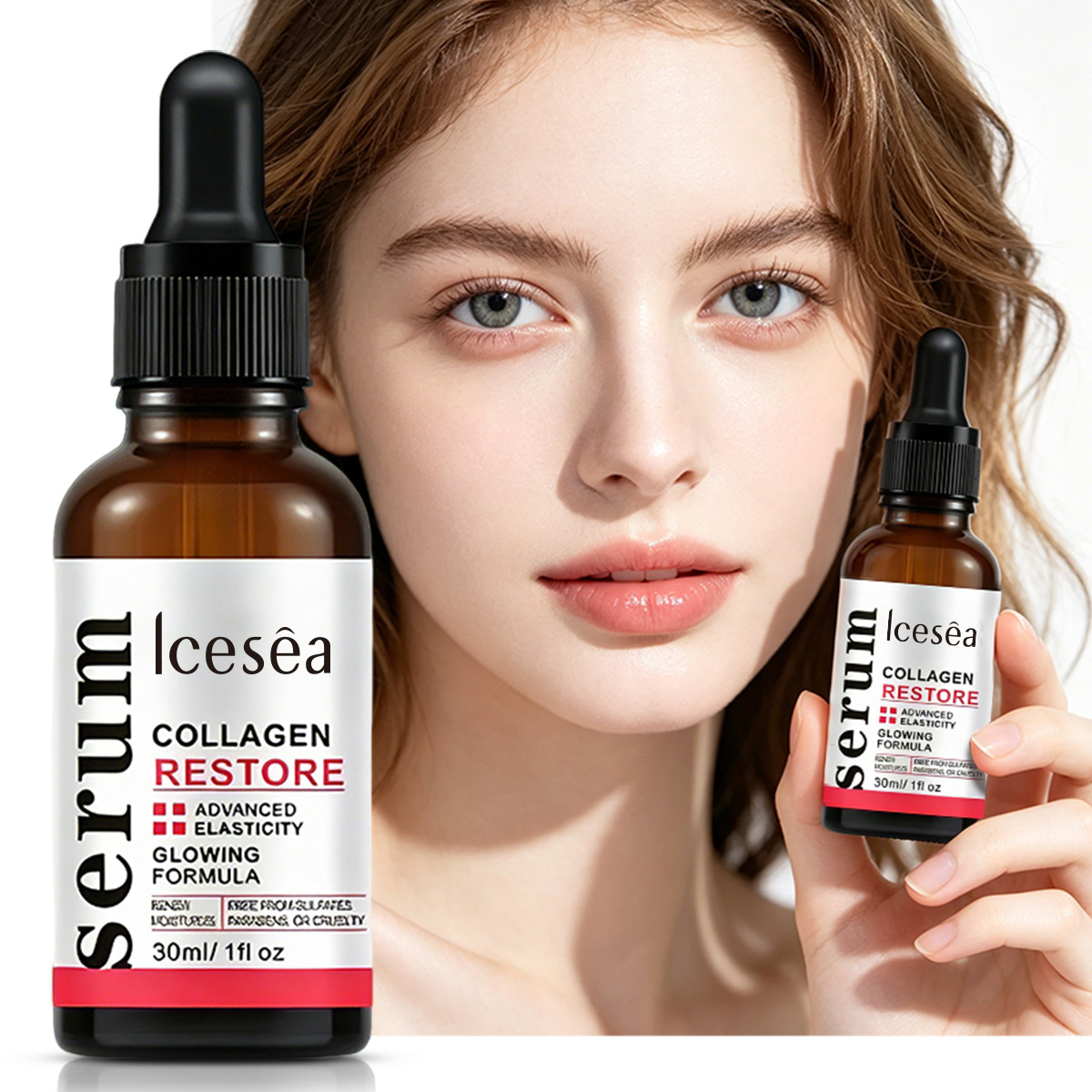 Icesea Collagen Restore Serum, Anti-Wrinkle Hydrating Serum With Glycerin For Smooth Glowing Skin