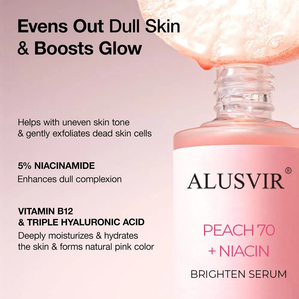 Peach Niacinamide Pink Serum Dark Spot Care Glowing Whitening Anti-Aging Pore Shrinking