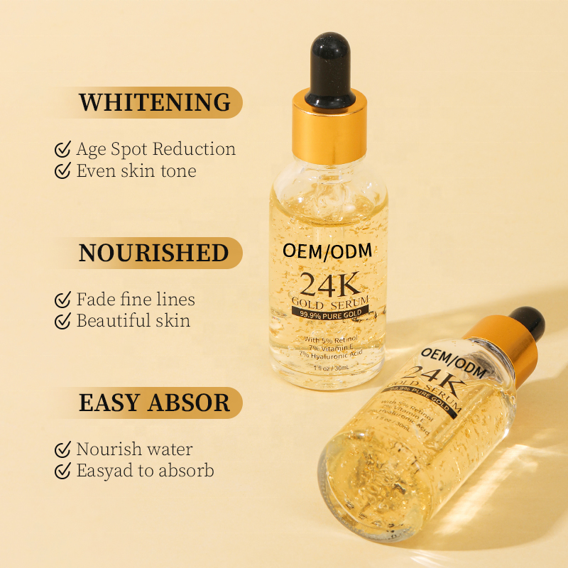 24K Gold Face Serum Repair and Protect Your Skin Essence with Retinol and Vitamin E