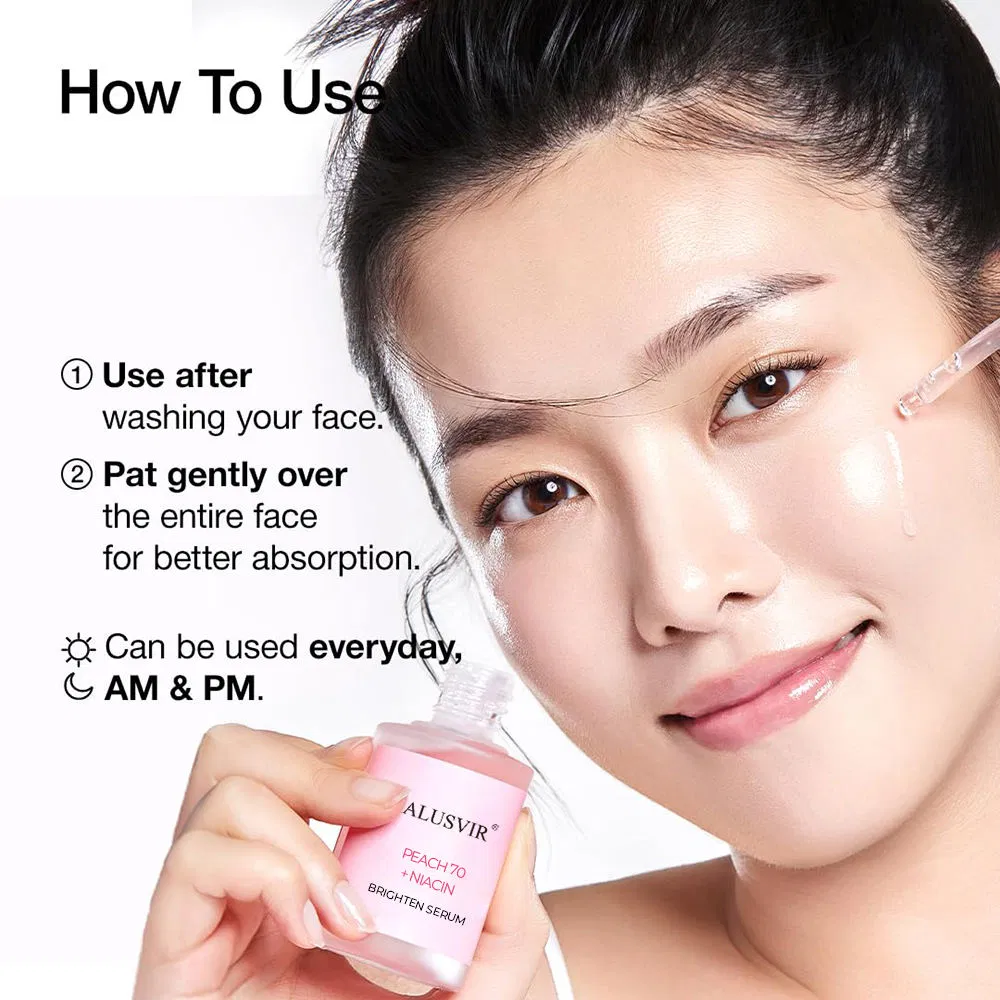 Peach Niacinamide Pink Serum Dark Spot Care Glowing Whitening Anti-Aging Pore Shrinking