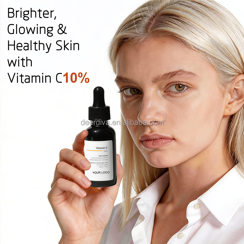 OEM 30ml 10% VC Facial Serum Oil-Free Moisturizing Anti-Sallowness Serum for Dull Skin