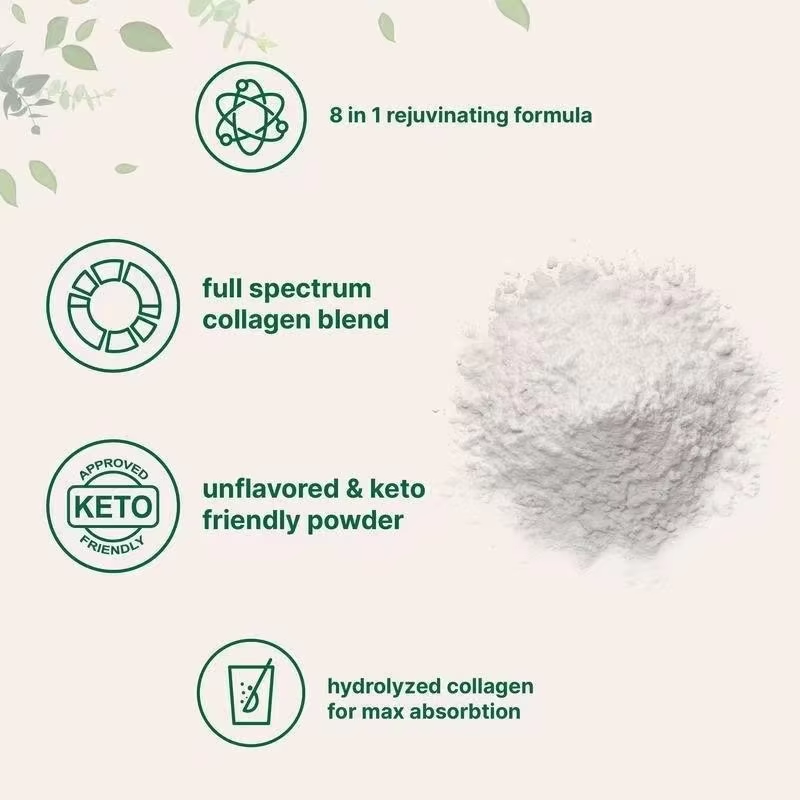 ODM/OEM Factory Multi-Collagen Powder Biotin Hyaluronic Acid Vitamin C Anti-Aging Skin Brightening Supplements Adults