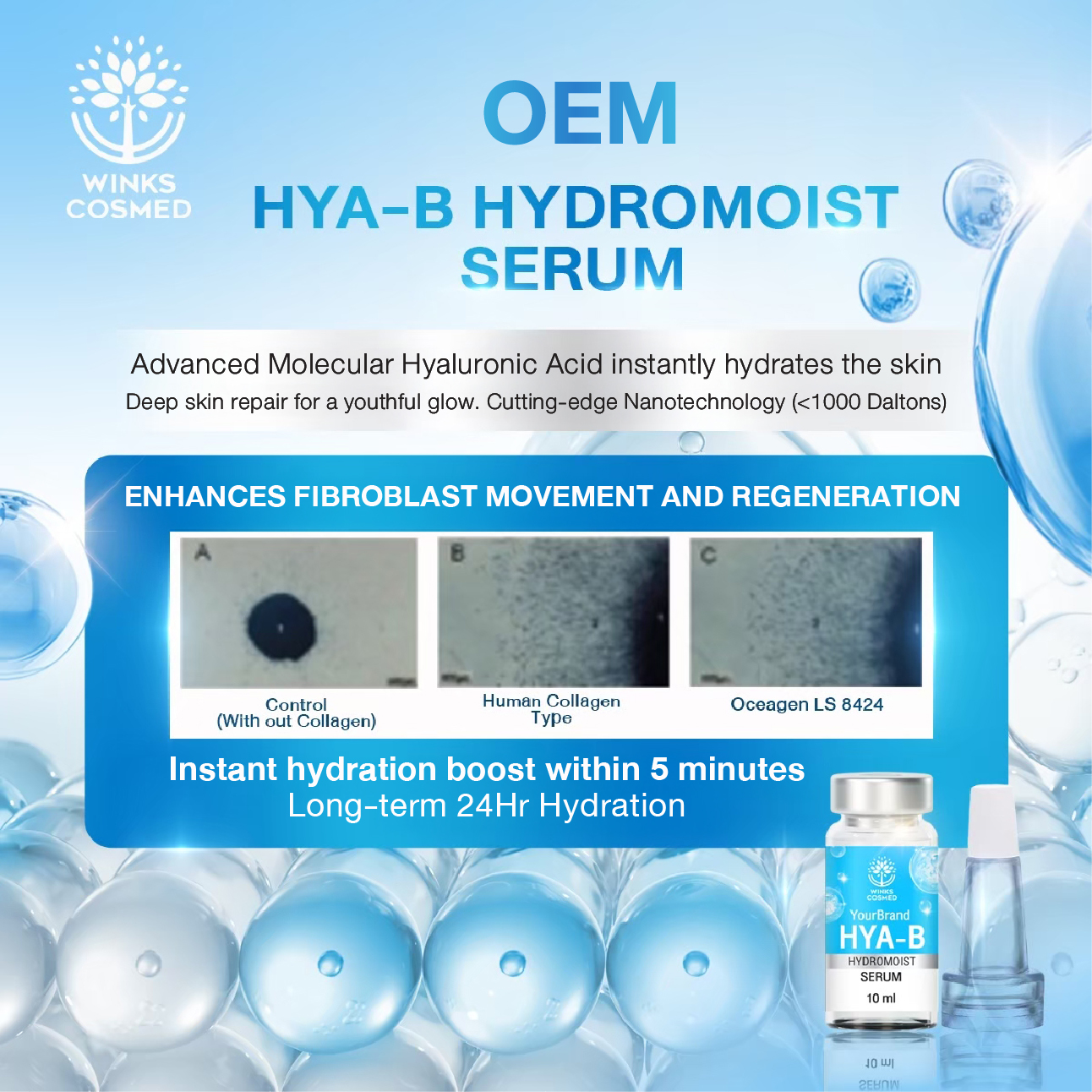 Private Label Collagen Serum Liquid for Long-Term Hydration and Whitening Skin