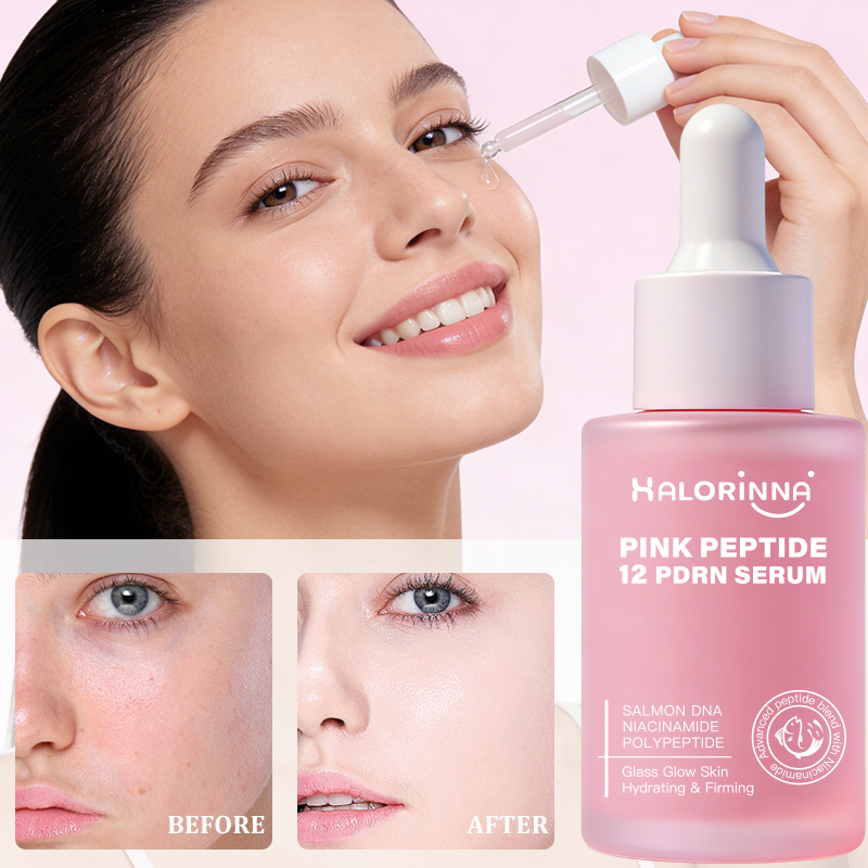 HALORINNA Salmon Facial Serum 30ml Hydrating Glow Essence Firming Skin Care Serum Lightweight Moisturizing Serum Custom OEM ODM