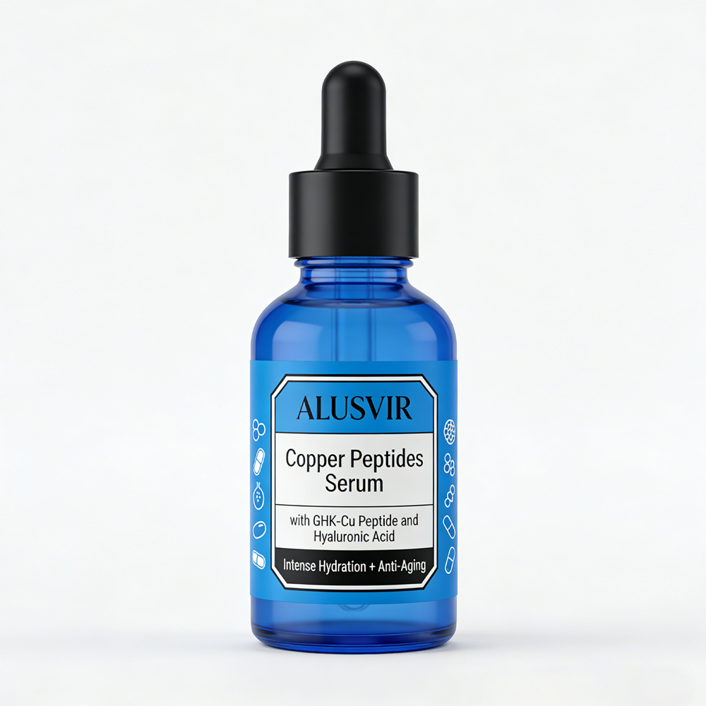 Private Label GHK-Cu Peptide Face Serum Anti-Aging Hyaluronic Acid Copper Peptide Reduce Fine Lines &amp; Wrinkles Facial Essence