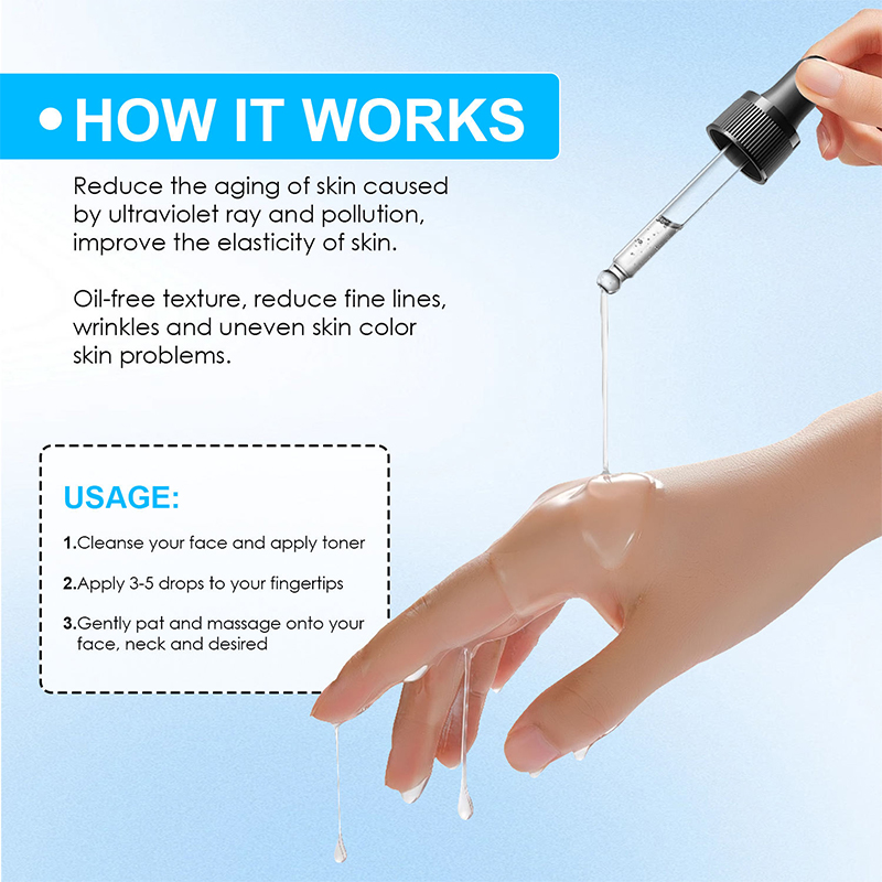Private Label Organic Natural Ferulic Acid Vitamin C Serum Hyaluronic Acid Niacinamide Anti-Wrinkle Anti-Aging Lightening