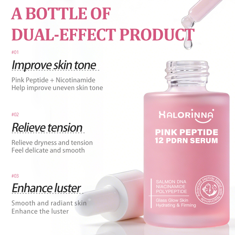 HALORINNA Salmon Facial Serum 30ml Hydrating Glow Essence Firming Skin Care Serum Lightweight Moisturizing Serum Custom OEM ODM