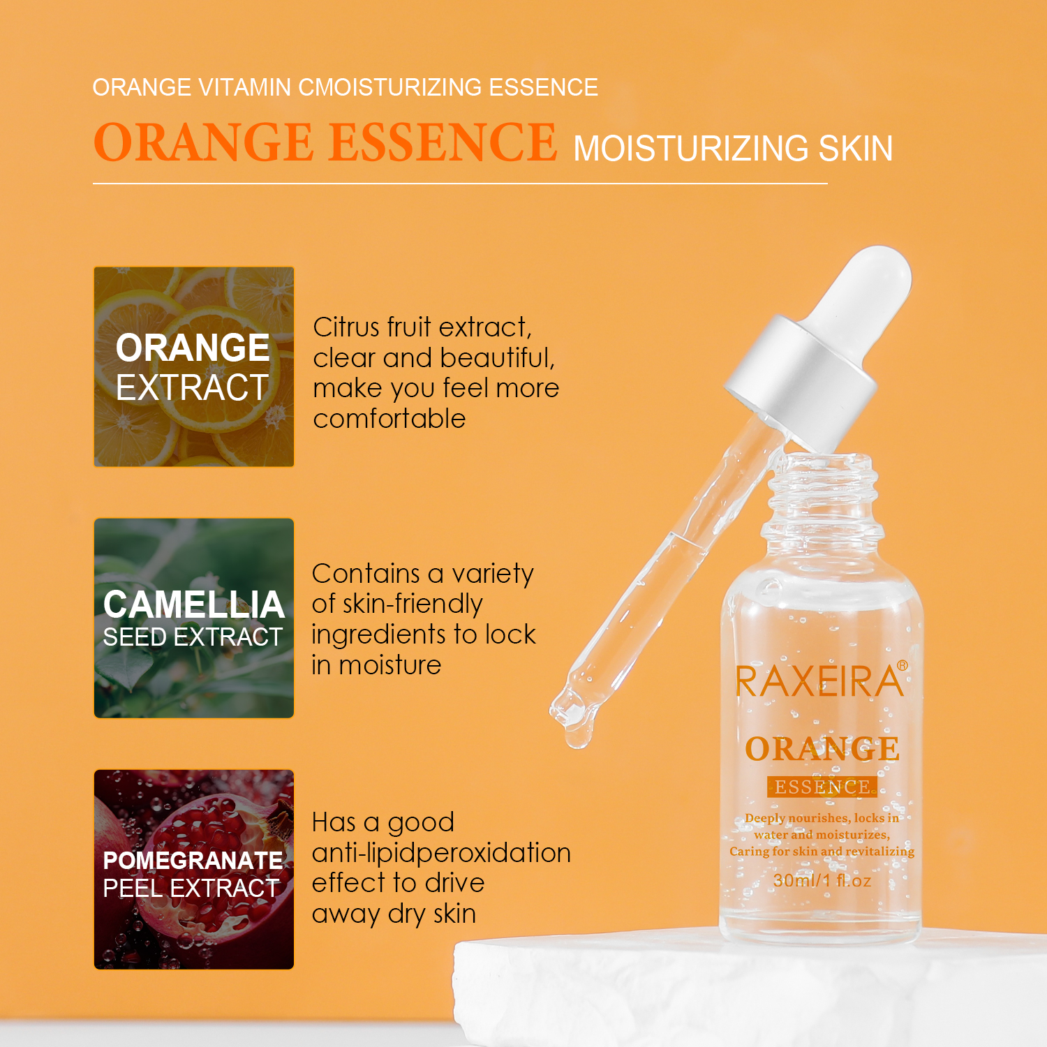 Hot Sale Anti Aging Face Skin Care Vitamin C Serum Retinol and Hyaluronic Acid Face Serum Liquid in Stock Female