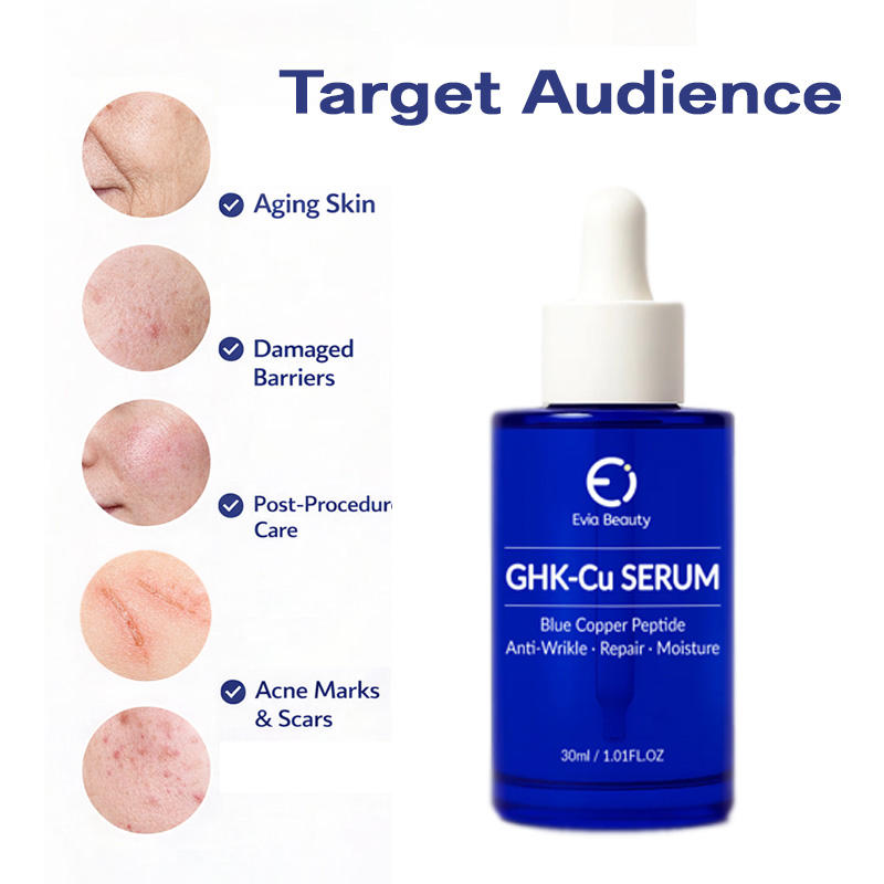 30ml GHK-Cu Blue Copper Peptide Hyaluronic Acid Anti-Wrinkle Repairing Moisture Facial Serum Skincare Serum Copper Peptide Serum