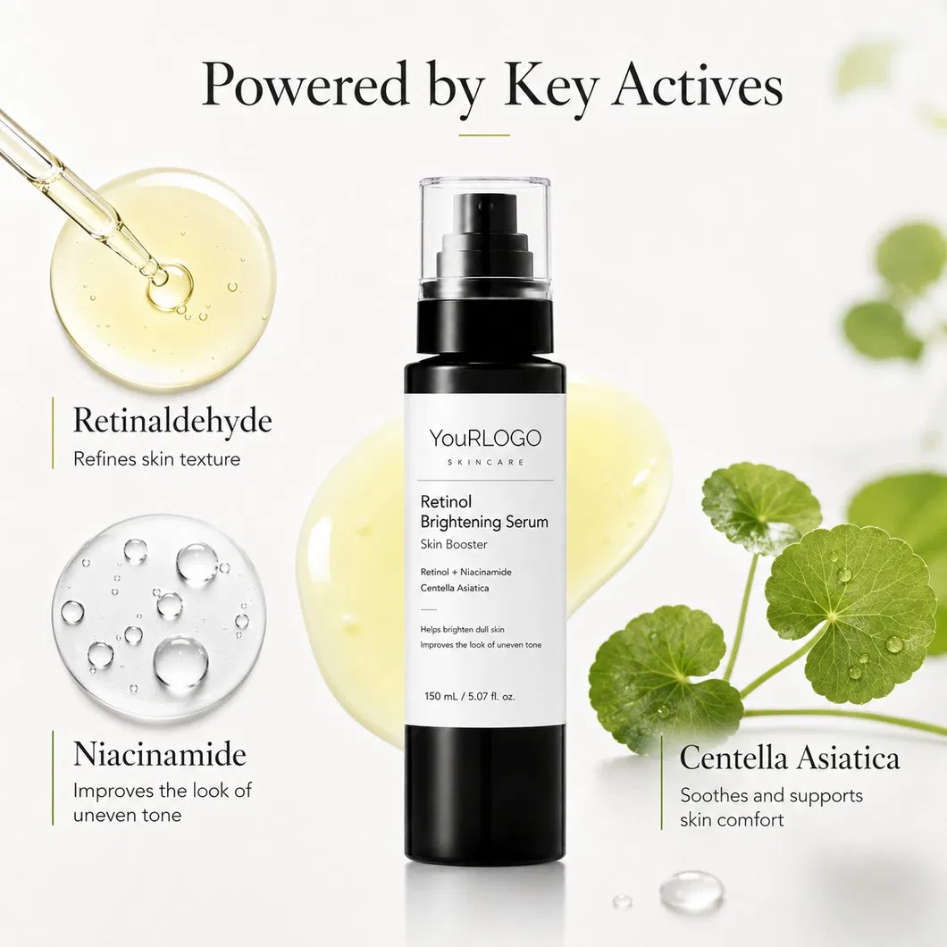 Private Label Brighter Tone Smoother Firmer Feel Improves Skin Clarity Nourish Skin Nighttime Repair Retinol Brightening Serum