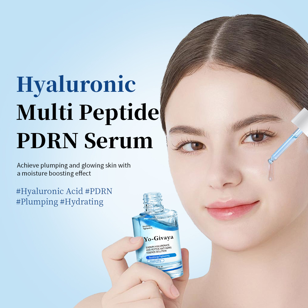 Hyaluronic Multi Peptide PDRN Serum OEM Manufacturer I Private Label Hydrating Plumping Firming Double Layer Custom Formula Face