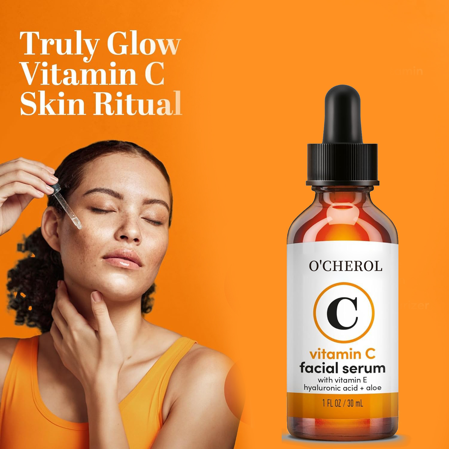OEM/ODM Private Label Vitamin C Facial Serum With Vitamin E+Hyaluronic Acid+Aloe