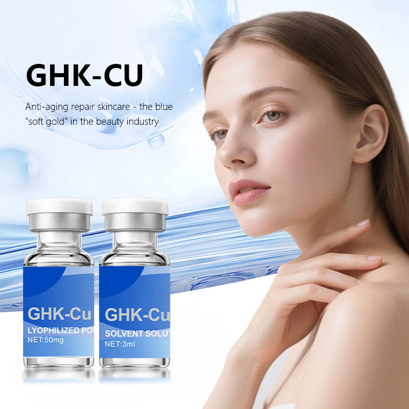 Private Label Custom Logo De-wrinkle Face Firming Blue Copper Peptide Face Serum Ghk-cu Copper Peptide Repair Powder D