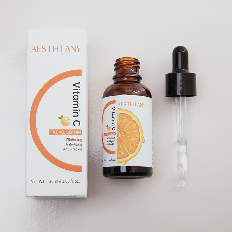 Face Care Serum Beauty Hot Sale 30ml Organic Facial Vitamin C Brightening Serum With Vitamin E Hyaluronic Acid Serum for Face