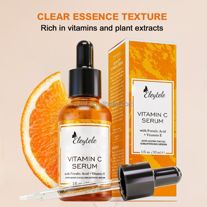 Private Label VC White Serum Anti Aging Natural Organic Whitening Brightening Anti Wrinkle With 20% Face Vitamin C Serum