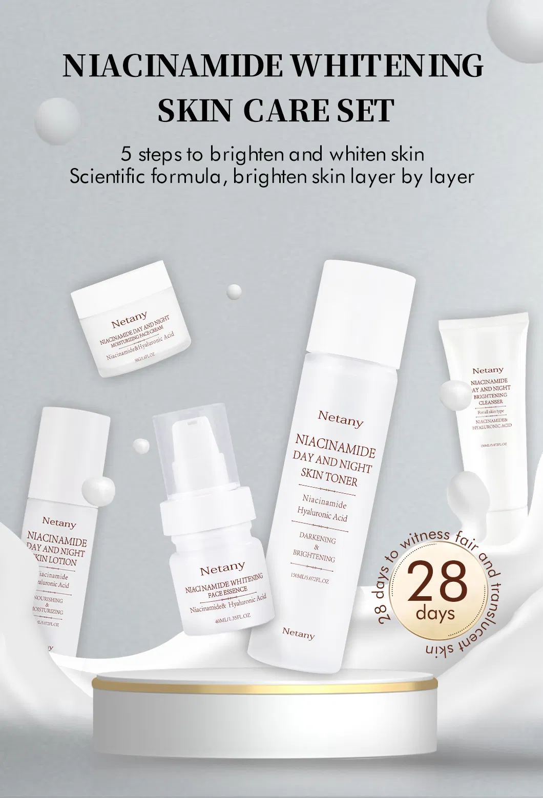 Cosmetics Niacinamide Brightening Skin Care Set