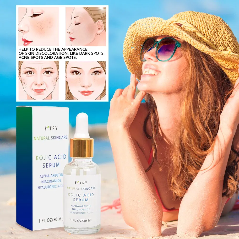 Factory Wholesale Organic Whitening Kojic Acid Serum Niacinamide Vitamin C Face Care Essence Private Label