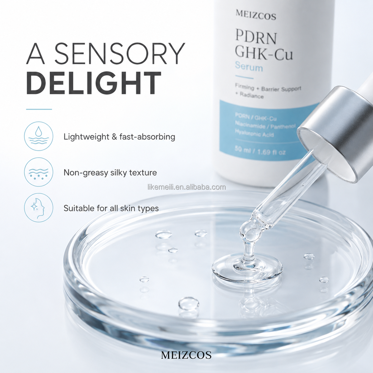 Premium PDRN Peptide Serum Lifting Repair Care Elasticity Support Smooth Texture Hydration Boost Cosmetic Products GHK-Cu Serum