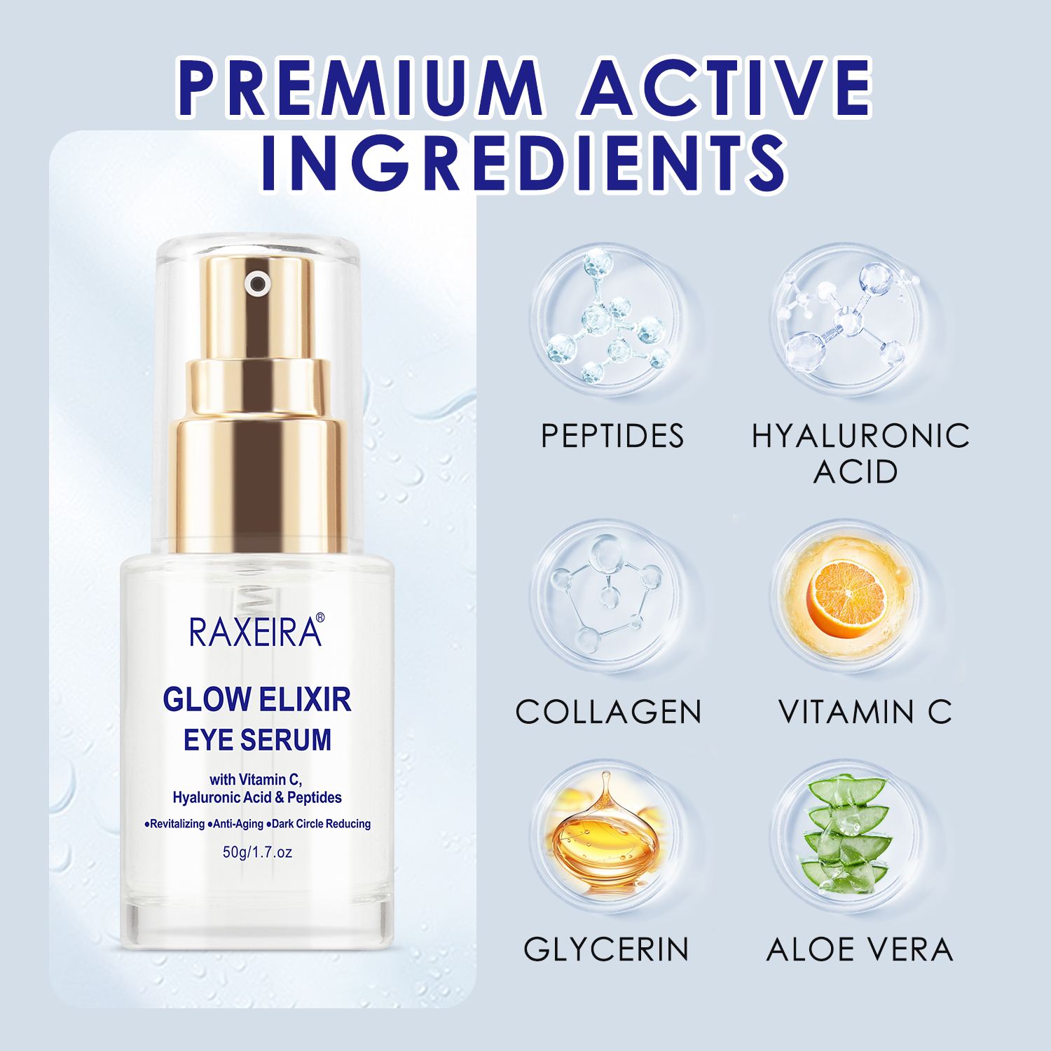 Wholesale Collagen Vitamin C Eye Serum Revitalizing Reduce Dark Circles Anti-aging Anti-wrinkle Eye Serum