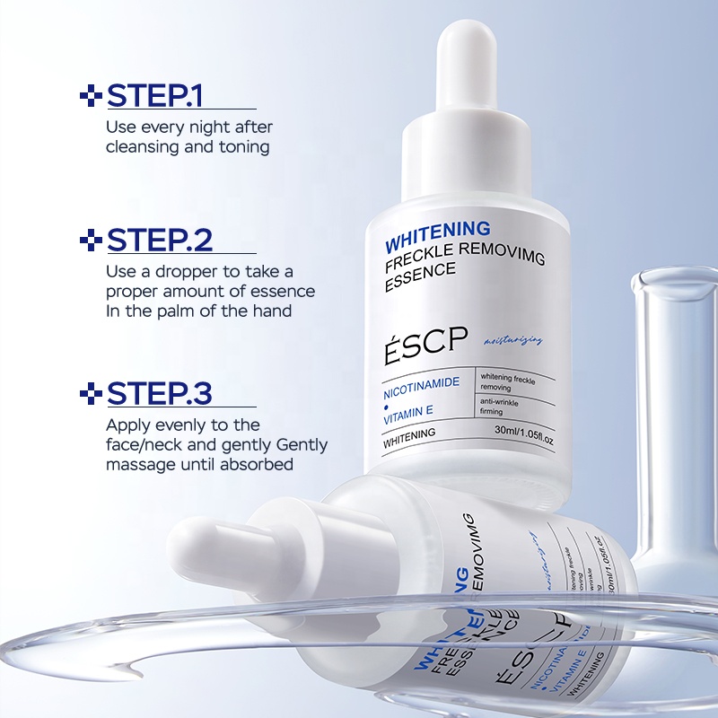 ESCP Face Essence Whitening Freckle Removal Anti-Aging Anti-Wrinkle Featuring Vitamin C Niacinamide Vitamin E Arbutin
