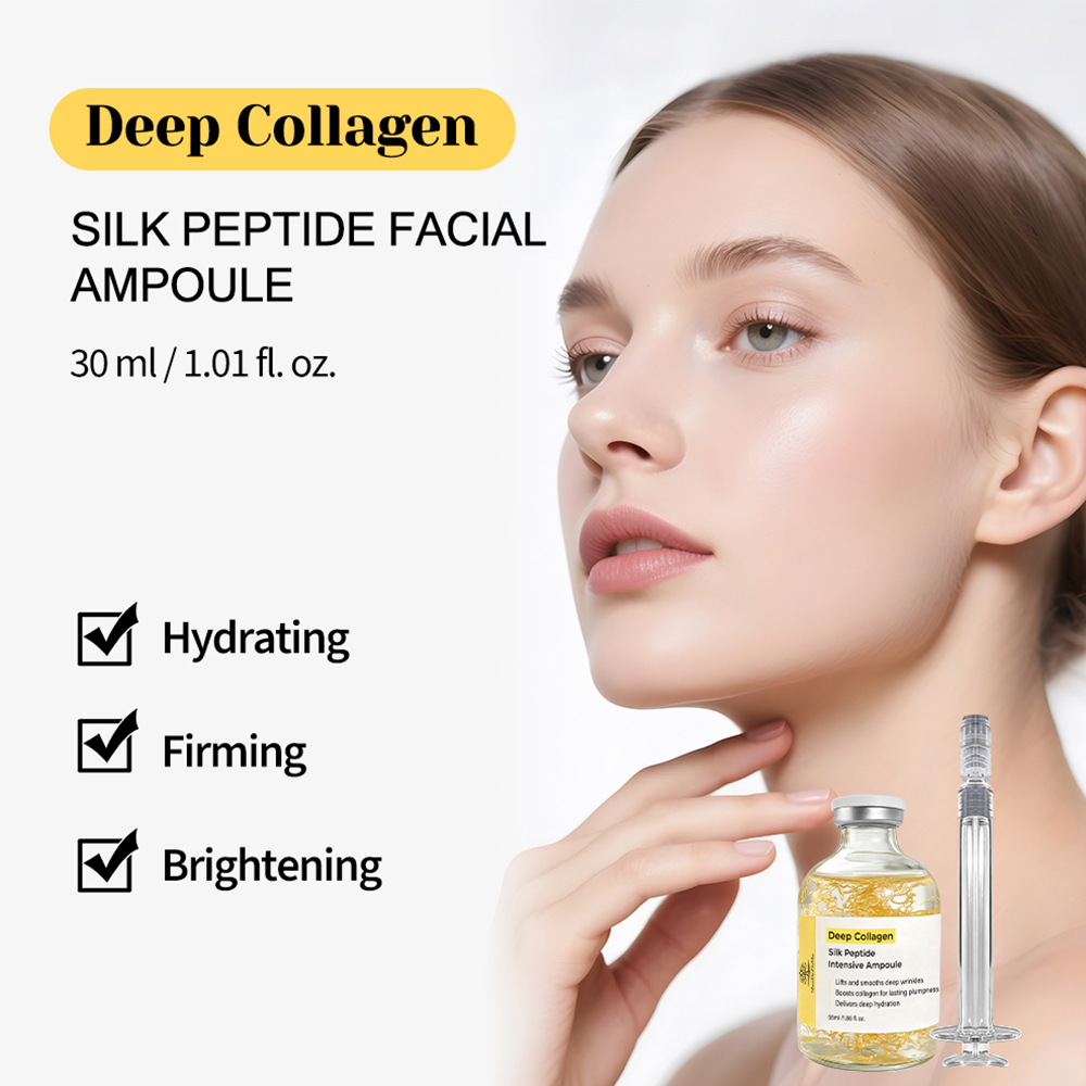 Deep Collagen Silk Peptide Ampoule Hydrating Firming Anti-Aging Facial Serum Instant Face Lift Serum Korea Skin Care