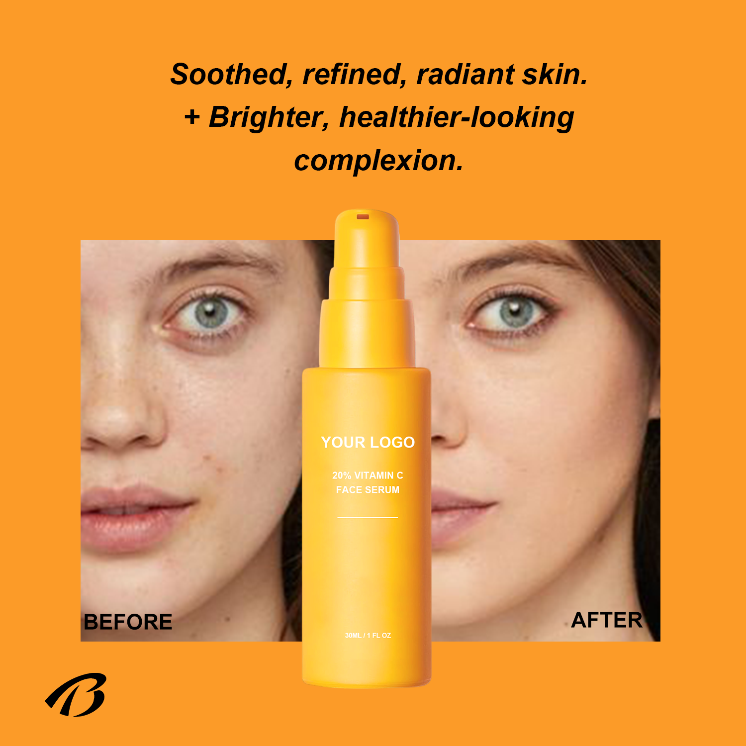 20% Vitamin C Face Serum OEM-Brightening Serum for Dark Spots Uneven Skin Tone &amp; Anti-Aging 100ml/30ml