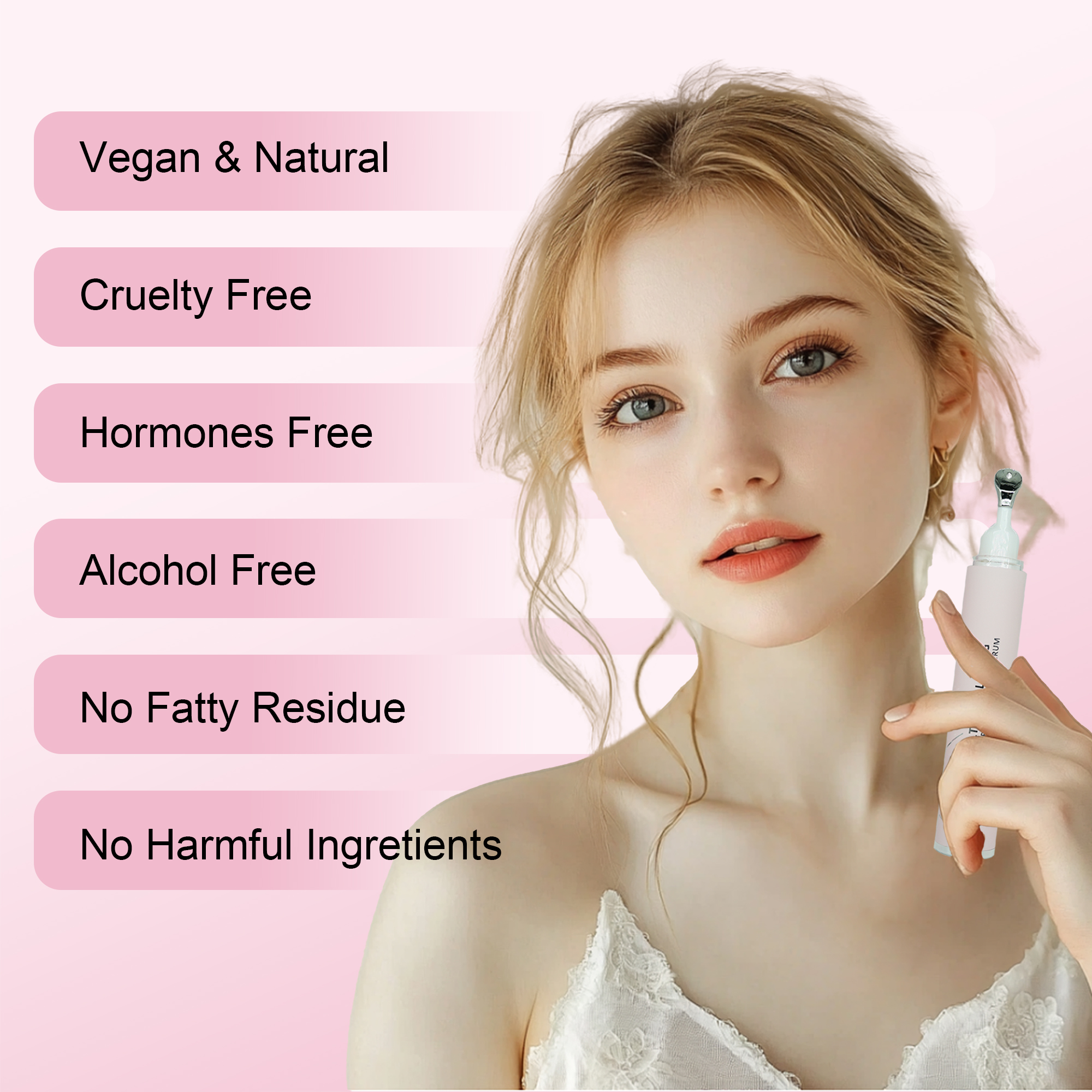 Custom Logo Peptides Eye Serum for Remove Eye Dark Circles Wrinkles Wholesale Organic Anti-Aging Repairing Eye Serum with Roller
