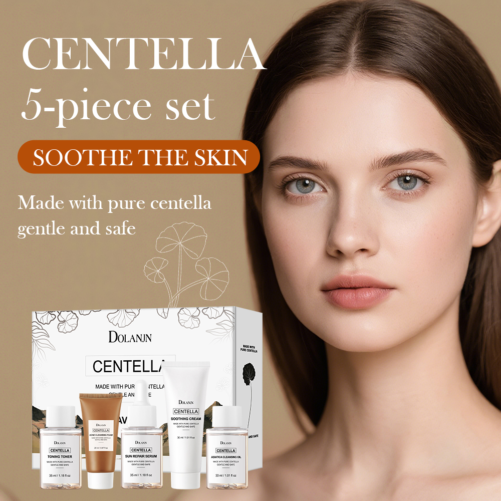 Private Label Centella Skin Care Products Set for Women Cream Toner Cleansing Oil Serum Whitening Brightening Travel Facial Glow