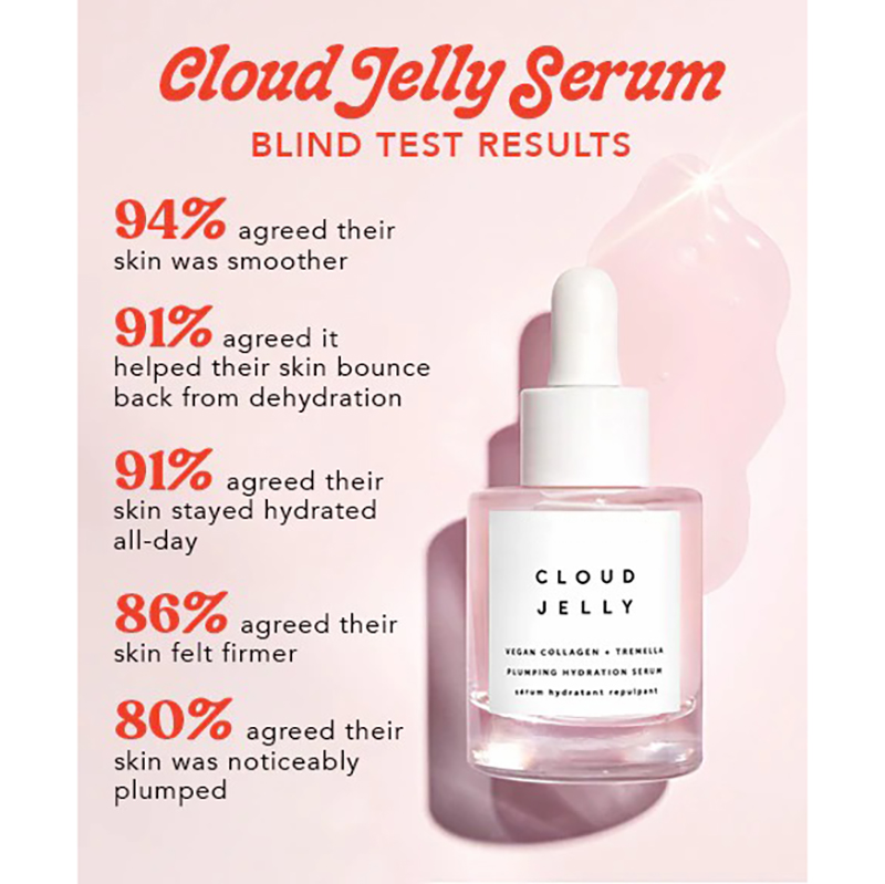 Private Label Cloud Jelly Whitening Plumping Hydration Face Serum Collagen Tranexamic Acid 30ml for Reducing Wrinkles Home Use