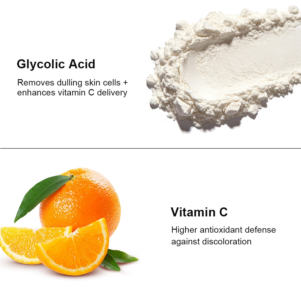 OEM Brightening Vitamin C Face Serum Glycolic Acid Even Skin Tone Calming Redness Improve Hyperpigmentation