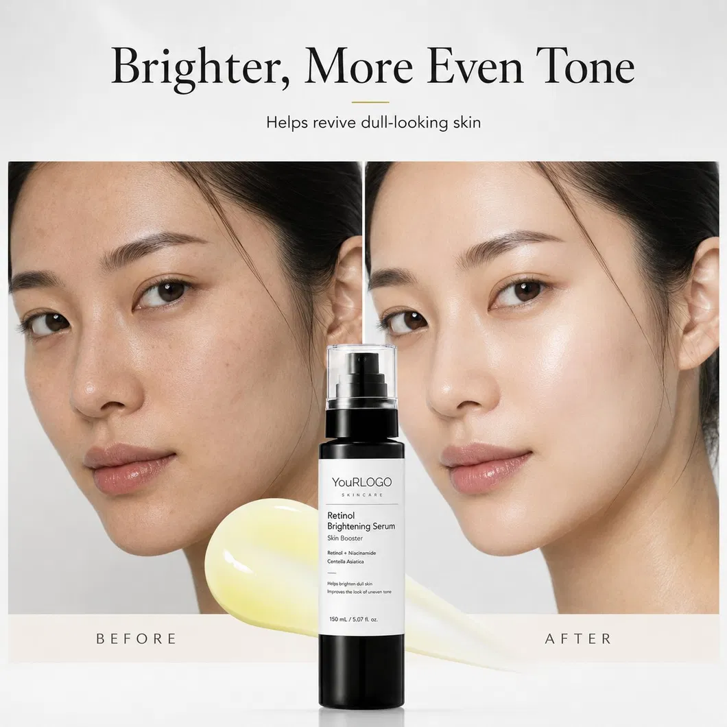 Private Label Brighter Tone Smoother Firmer Feel Improves Skin Clarity Nourish Skin Nighttime Repair Retinol Brightening Serum