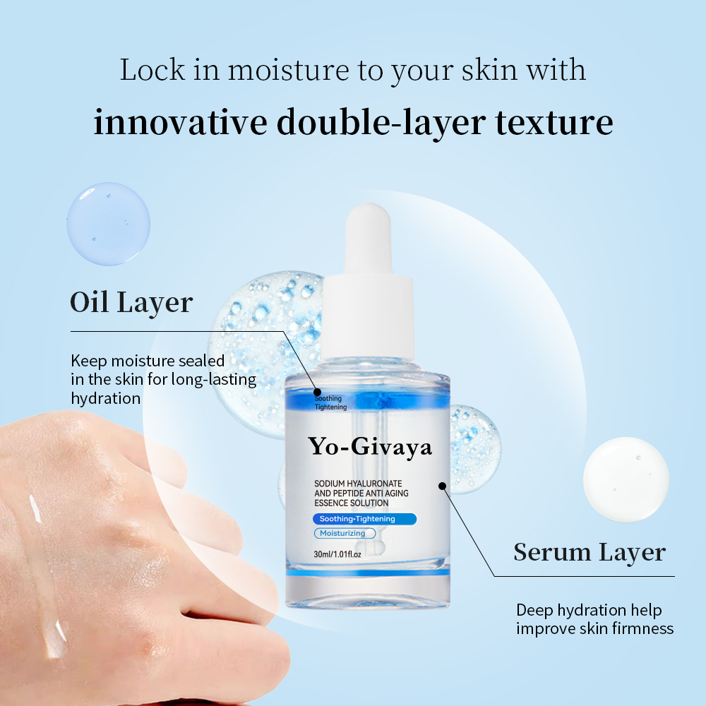 Hyaluronic Multi Peptide PDRN Serum OEM Manufacturer I Private Label Hydrating Plumping Firming Double Layer Custom Formula Face